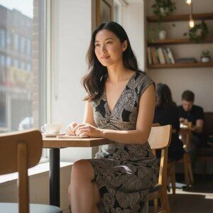 Vintage Y2K 20000s 90s Heart Moon Star Black Short Sleeve Mini Dress Medium